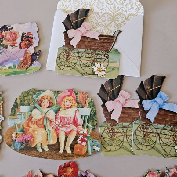 Victorian Die Cut Card (9) Ephemera Collection reproduced from antique unused - Picture 6 of 9